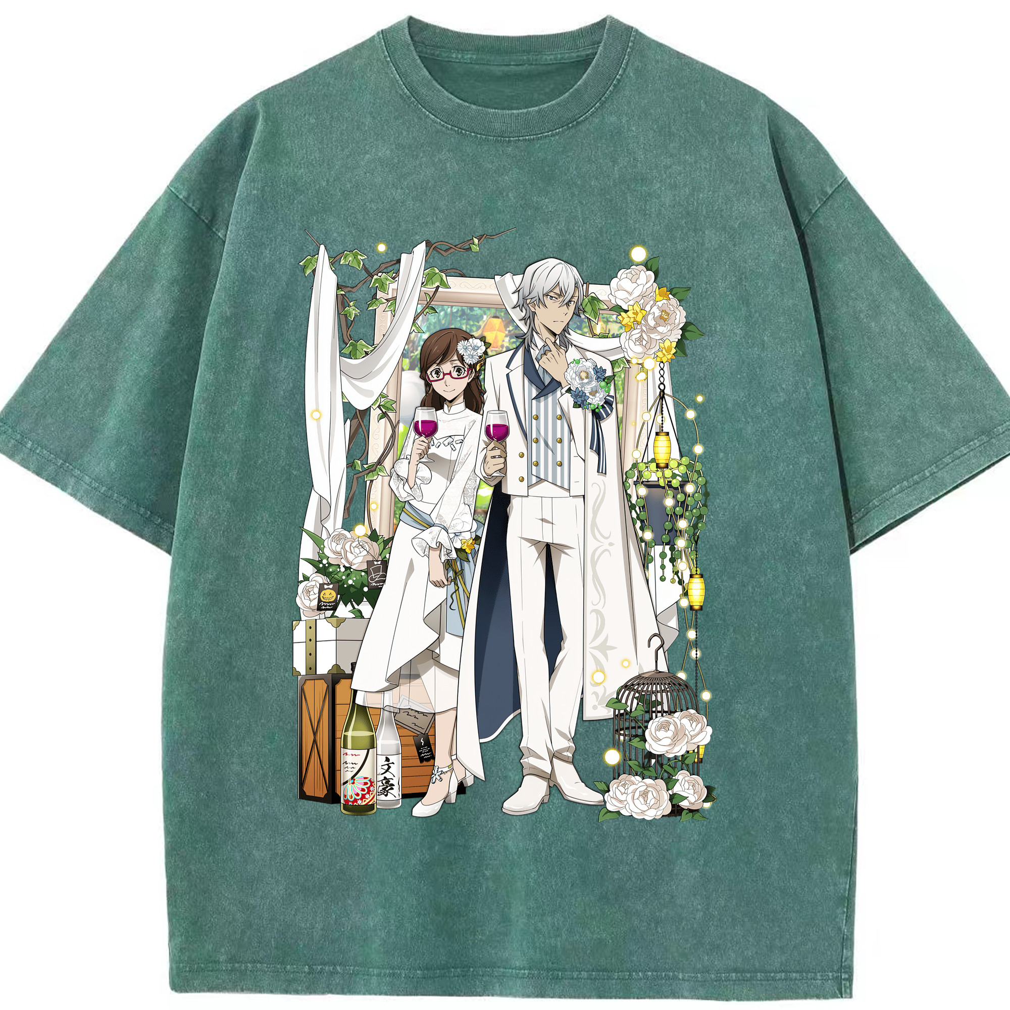（画像用） 文豪ストレイドッグス Bungo Stray Dogs 綿100% ヴィンテージ風 半袖Tシャツ（フロントプリント）